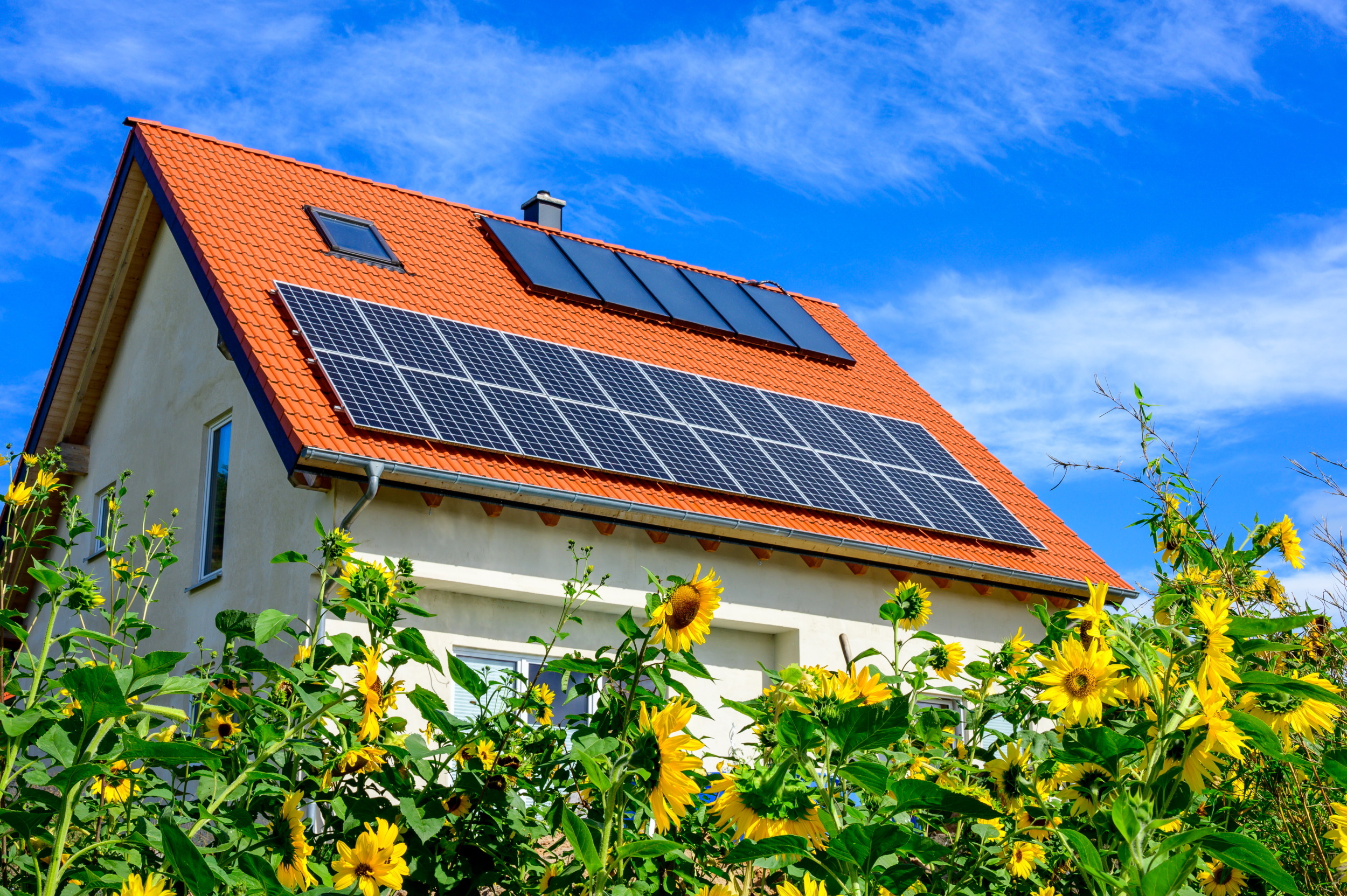 Solaranlage auf einem Einfamilienhaus