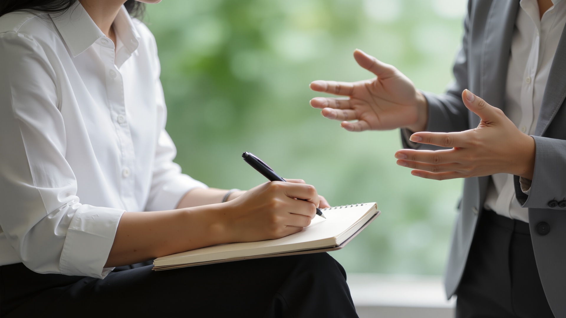 Business meeting with note taking